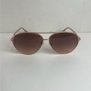 GUESS Women's Rose Gold Aviator Sunglasses